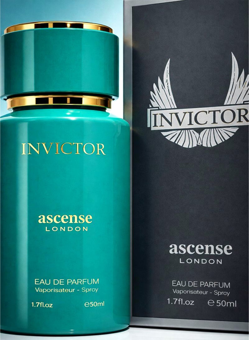 Ascense london Amber Perfume for Men Invictor Eau De Parfum for Men 50ml | Luxury Mens Perfume with Aquatic, Marine, Fresh Spicy & Woody Notes | Best Perfume for Men - Image 3